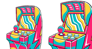 game arcade machine 90s vibe vector