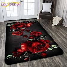 red pink rose floor mat area rug