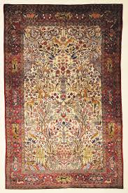 fine antique silk persian kashan tree