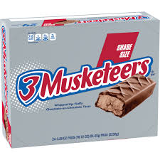 3 musketeers share size chocolate candy