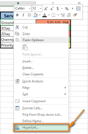 insert a hyperlink to another excel sheet