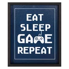 Eat Sleep Game Repeat Canvas Wall