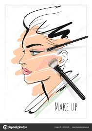 makeup brushes stock ilration