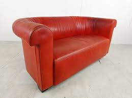 Red Leather Model Ds700 Sofa Attributed