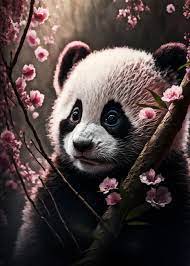 wall art print cute panda abposters com