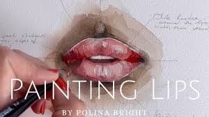 painting lips with watercolor