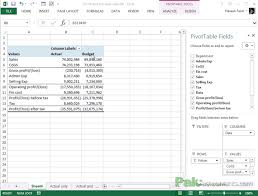 in excel using pivot tables