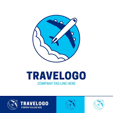 linear clouds travel agency logo template