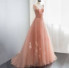 Pink Sweetheart Neck Tulle Long Prom Dress Pink Evening