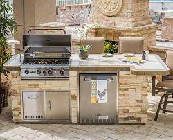 It is easier and cheaper to build with paver kit but there is no comparison with the natural stones. Outdoor Kitchens The Recreational Warehouse