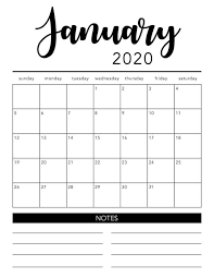 Calendar templates in ms word, ms excel and pdf format. Calendar Template January 2020 Printable Free Template Ppt Premium Download 2020