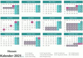 Kalender 2021 kostenlos downloaden und ausdrucken. Ferien Hessen 2021 Ferienkalender Ubersicht