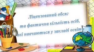 Ліцензований обсяг та фактична кількість осіб, які навчаються у закладі  освіти - Сайт Возсіятського ліцею