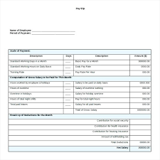 Business Name Pay Stub Template Salary Download Free Slip Format In