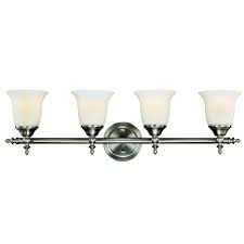 Hampton Bay Olgelthorpe 4 Light Brushed Nickel Bathroom Vanity Light With Bell Shaped Frosted Glass Shades