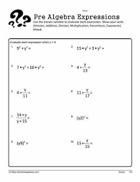 Simplify The Expressions Worksheets