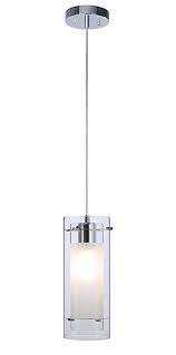 Pendant Lighting Contemporary 1 Light Pendant Hanging Light With Clear And Frost Glass In Chro Pendant Light Hanging Pendant Lights Contemporary Pendant Lights