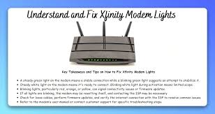 understand and fix xfinity modem lights