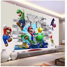 Cartoon Mario Kids Boy Rooms Wall