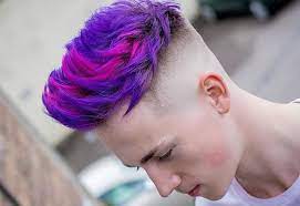 It's not a good color for a boy. she recommended blue. 15 Funky Purple Hairstyles For Men 2021 Update Hairstylecamp