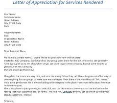 letter of appreciation for services