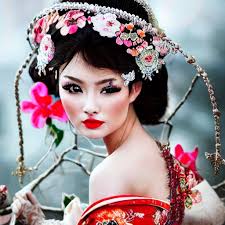 white geisha face makeup