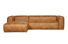 large brown left corner sofa