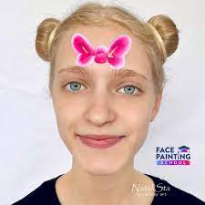 easy minnie mouse face paint step by