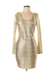 Details About Va Va Voom Women Gold Cocktail Dress L