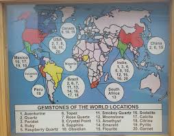 Mckiblerbees Country Store World Map Of Gemstone Origins