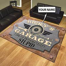 personalized garage auto decor rug