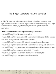 Resume Examples For Legal Receptionist secretary resume resumesamples net