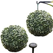 2019 28cm Green Solar Powered Topiary Buxus Artificial Garden Ball 20 Led Lights New From Happylives 11 51 Dhgate Com