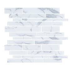 Interlocking Glossy Glass Mosaic Tile