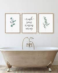 Bathroom Wall Decor Poster Prints Set