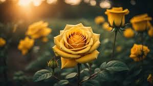 natural yellow rose flowers with a