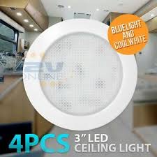 Rv Interior Led Light Fixtures 12 Volt 3inch Ceiling Lights Cool White Blue Ebay
