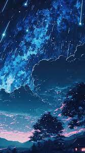 night sky stars clouds scenery