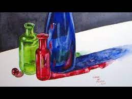 Paint Glass Bottles In Watercolor