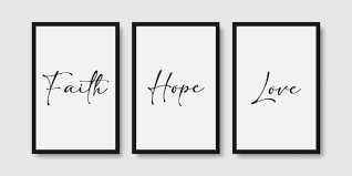 Quote Faith Hope Love Wall Art Poster Set
