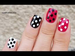 polka dot nail art 2 pink black
