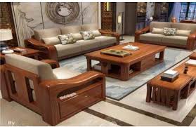 6 seater designer teak wood sofa set