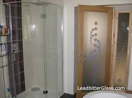 Etched Glass Bubbles Bathroom Door