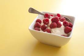 Creamy Yoghurt Topped With Berries Free Stock Image gambar png