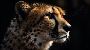 dark background cheetah profile