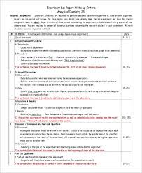 Lab Report Template Chemistry Labs