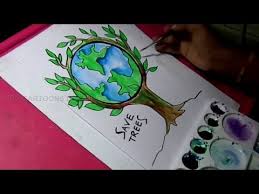 How To Draw Save Trees And Save Nature Color Drawing
