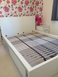 Ikea Malm White Double Bed With 2