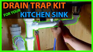 how to install a kitchen drain trap