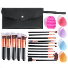 makeup brushes set with makeup bag